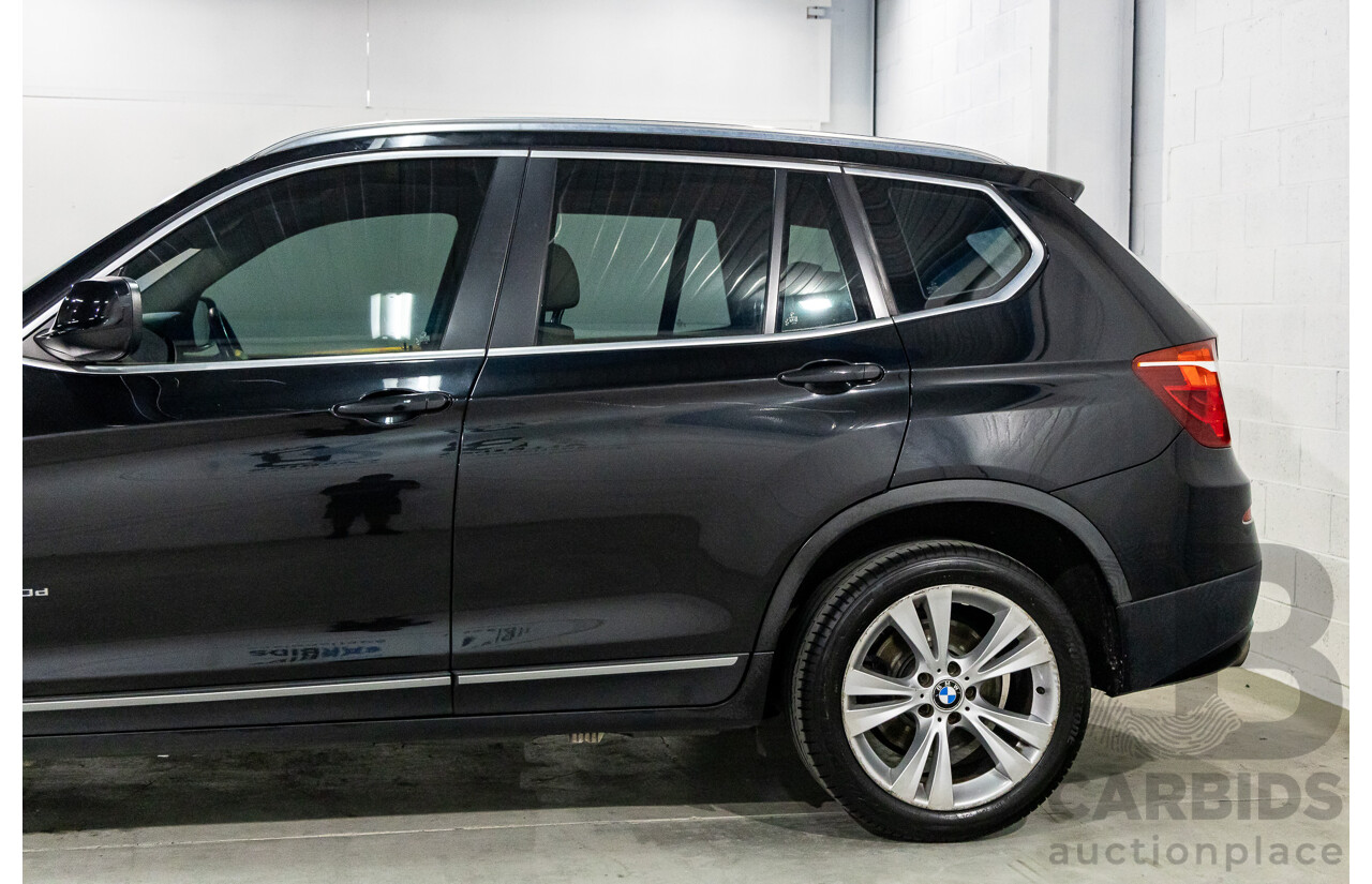 1/2012 BMW X3 Xdrive 30d (AWD) F25 4d Wagon Black Sapphire Metallic Turbo Diesel 3.0L