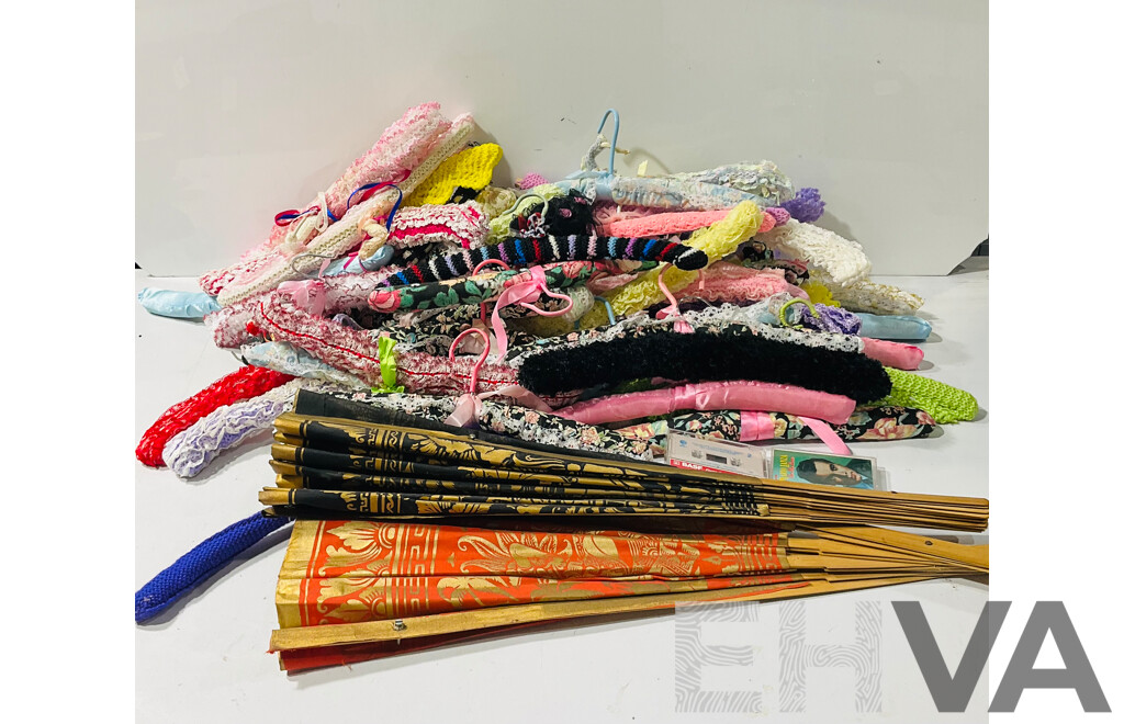 Large Collection Retro Coat Hangers with Covers Including Crochet Examples and More