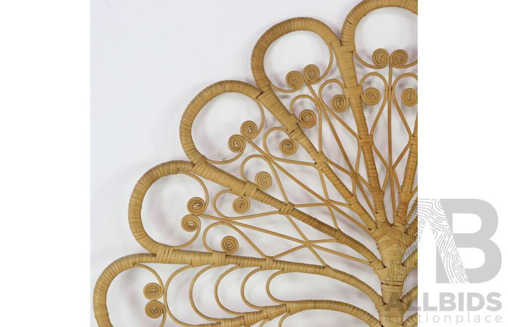 Pair of Ornate Vintage Cane Single Bed Heads
