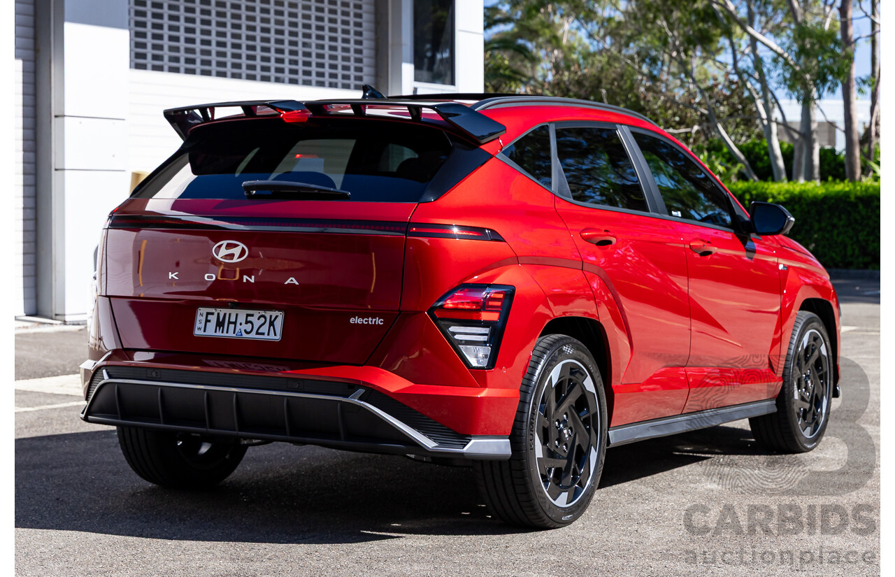 10/2024 Hyundai Kona Electric Premium N-Line (FWD) SX2.V2 MY25 4d Wagon Ultimate Red Mica 150kW Electric