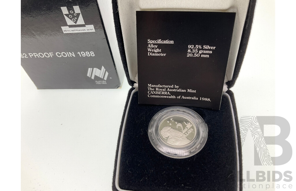 Australian RAM 1988 Silver Proof Two Dollar Coin .925