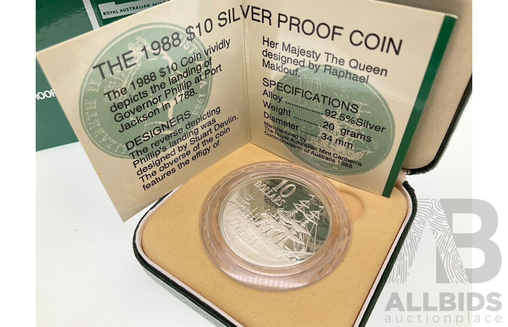 Australian RAM 1988 Silver Proof Ten Dollar Coin .925