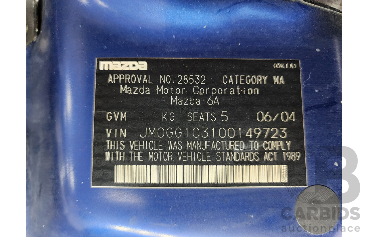 6/2004 Mazda Mazda6 Classic GG 4d Sedan Blue 2.3L
