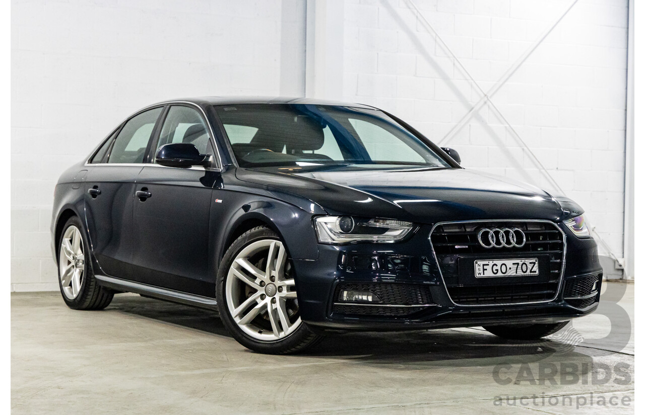 1/2013 Audi A4 S-Line 2.0 TFSI Quattro B8 (8K) MY13 4d Sedan Moonlight Blue Turbo 2.0L
