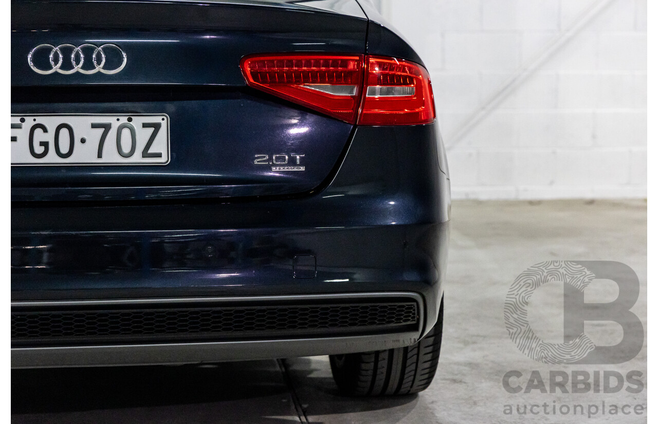 1/2013 Audi A4 S-Line 2.0 TFSI Quattro B8 (8K) MY13 4d Sedan Moonlight Blue Turbo 2.0L
