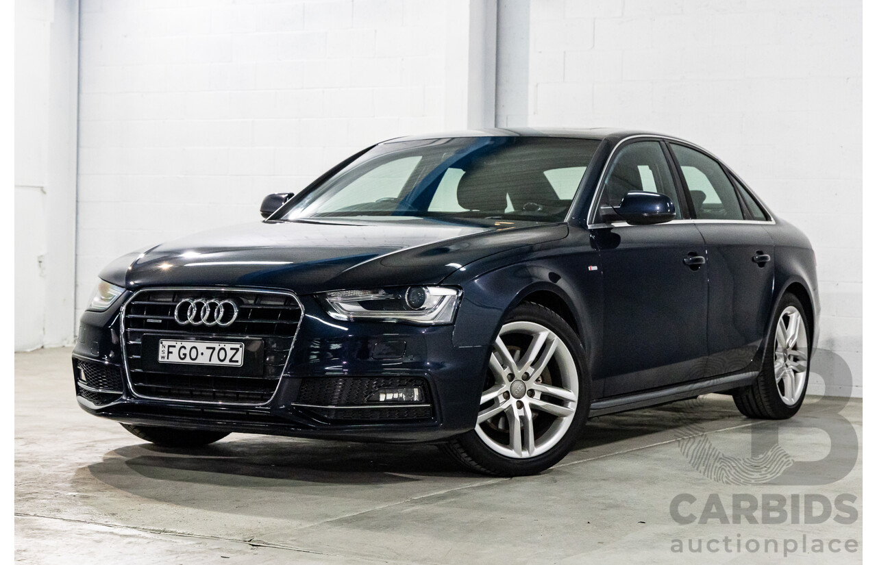 1/2013 Audi A4 S-Line 2.0 TFSI Quattro B8 (8K) MY13 4d Sedan Moonlight Blue Turbo 2.0L