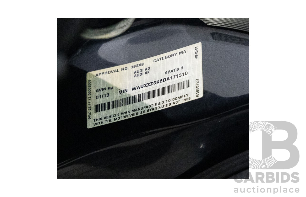 1/2013 Audi A4 S-Line 2.0 TFSI Quattro B8 (8K) MY13 4d Sedan Moonlight Blue Turbo 2.0L