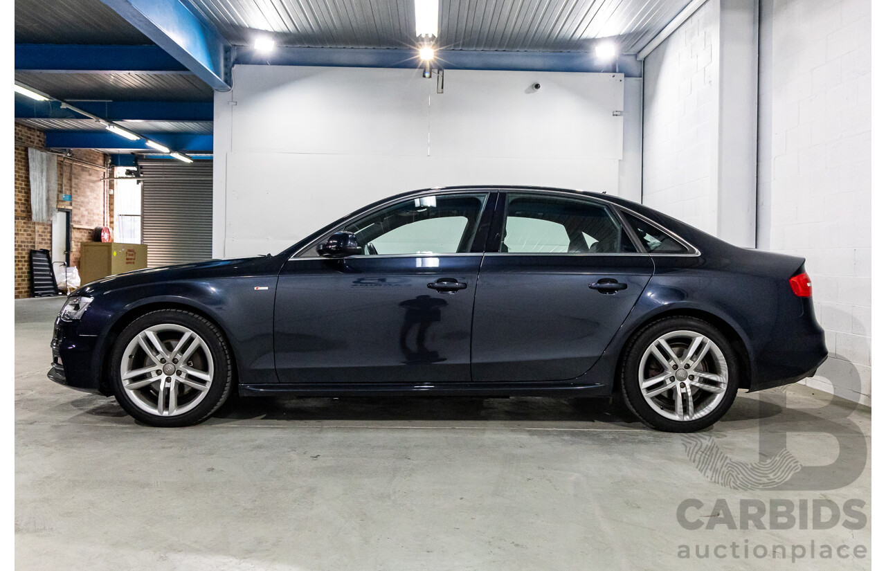 1/2013 Audi A4 S-Line 2.0 TFSI Quattro B8 (8K) MY13 4d Sedan Moonlight Blue Turbo 2.0L