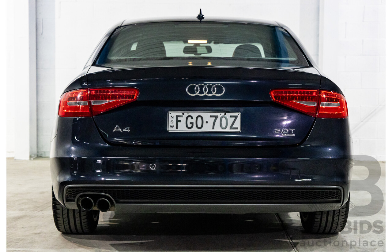 1/2013 Audi A4 S-Line 2.0 TFSI Quattro B8 (8K) MY13 4d Sedan Moonlight Blue Turbo 2.0L