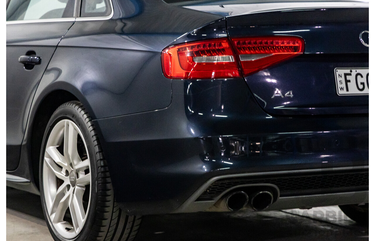 1/2013 Audi A4 S-Line 2.0 TFSI Quattro B8 (8K) MY13 4d Sedan Moonlight Blue Turbo 2.0L
