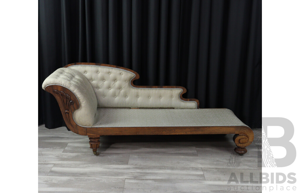 Art Nouveau Veneered Open Ended Chaise