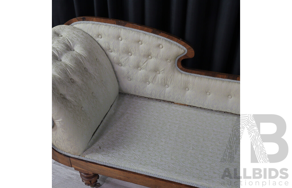 Art Nouveau Veneered Open Ended Chaise