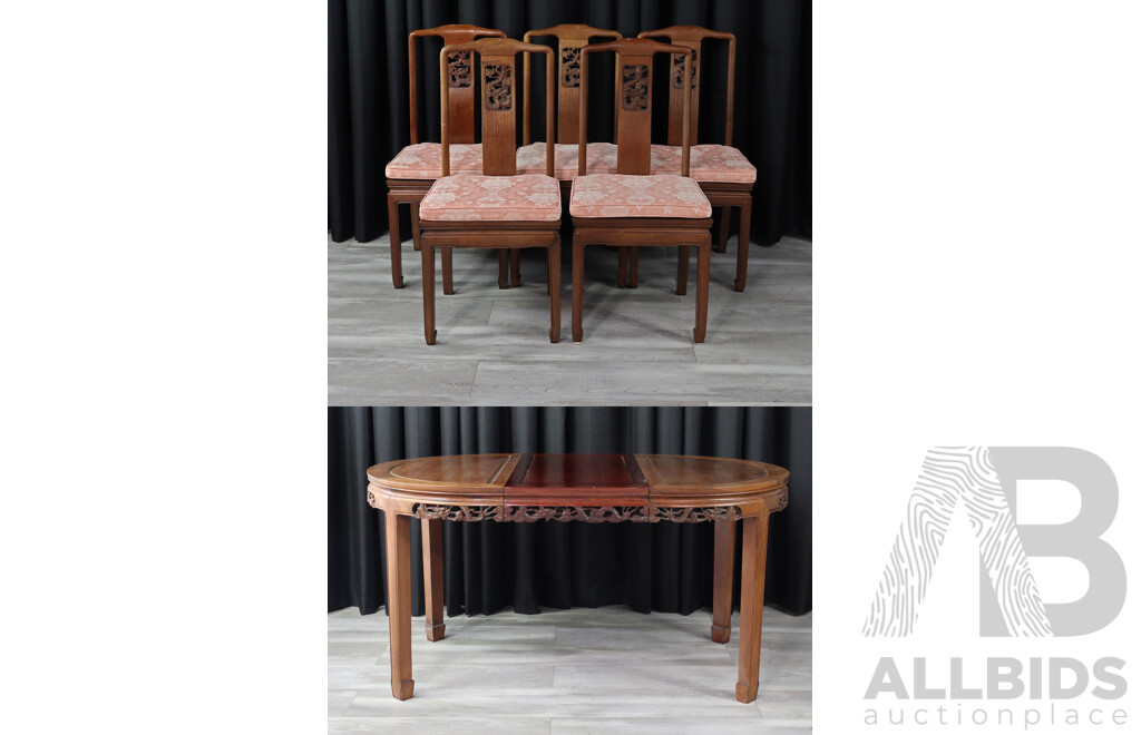 Good Chinese Hardwood Six Piece Dining Suite