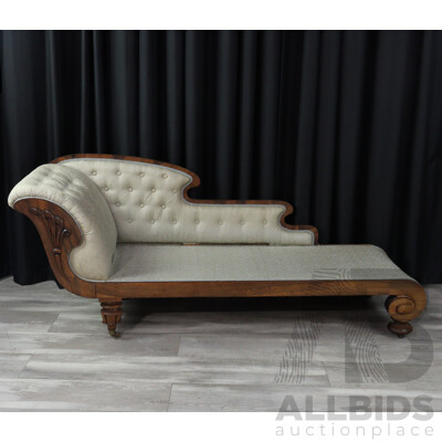 Art Nouveau Veneered Open Ended Chaise