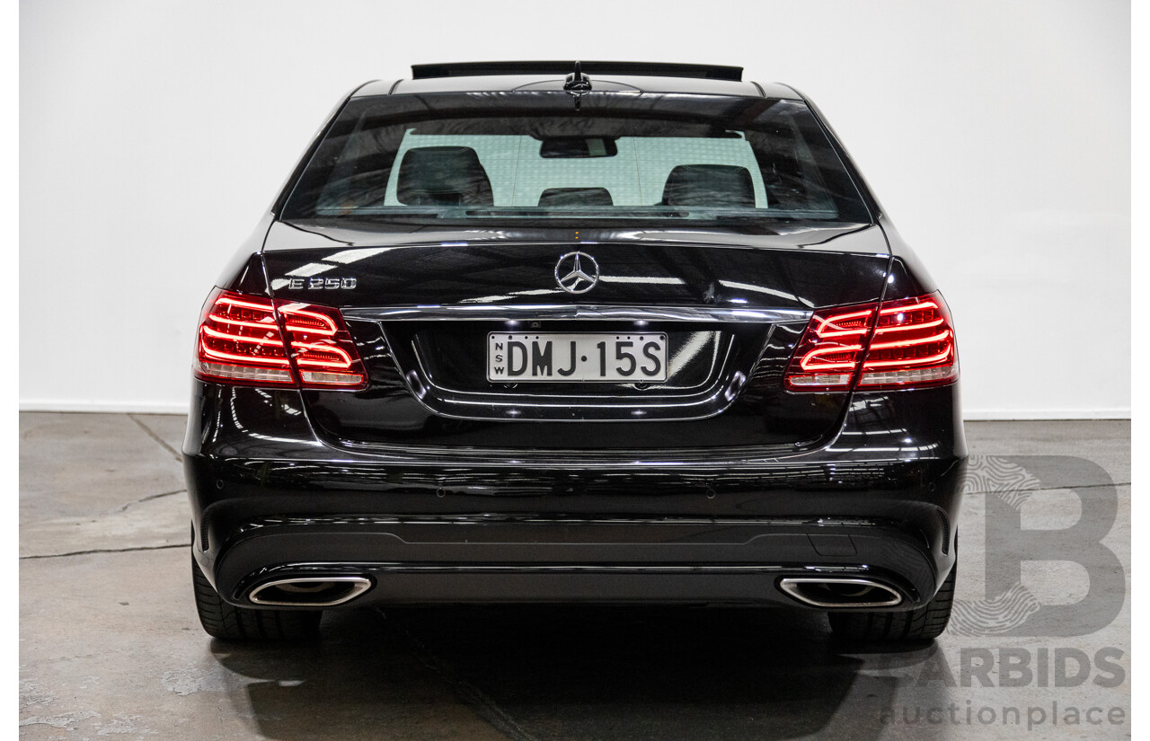 12/2015 Mercedes-Benz E250 W212 MY15 4D Sedan Obsidian Black Metallic Turbo 2.0L