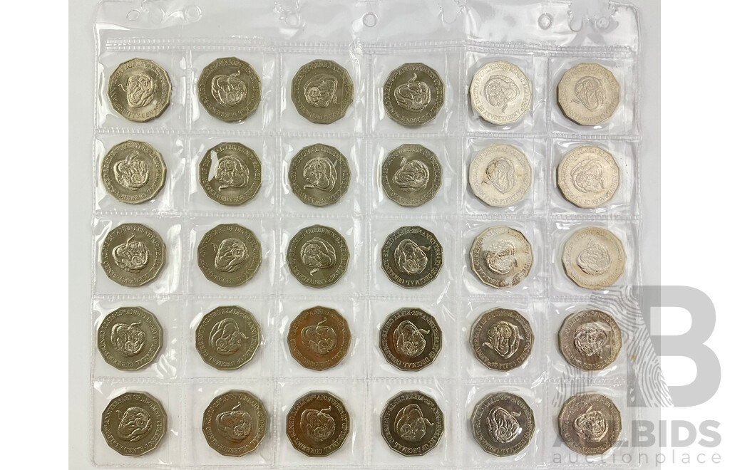 Australian 1991 Fifty Cent Coins, Commemorative Twenty Five Years Decimal Currency(30)