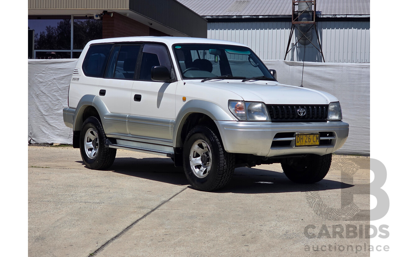 11/1998 Toyota Landcruiser Prado GXL (4x4) VZJ95R 4d Wagon White 3.4L - 7 seater