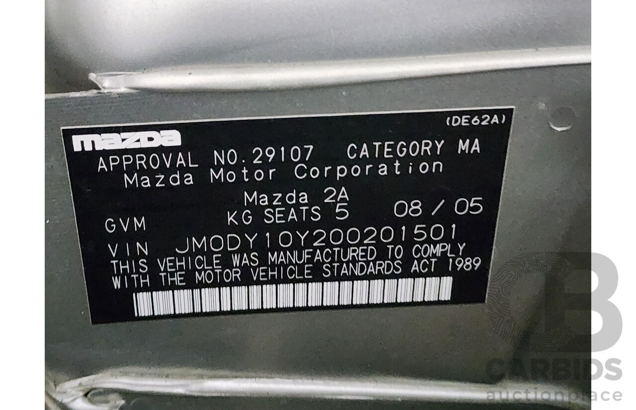 8/2005 Mazda Mazda2 NEO DY MY05 UPGRADE 5d Hatchback Silver 1.5L
