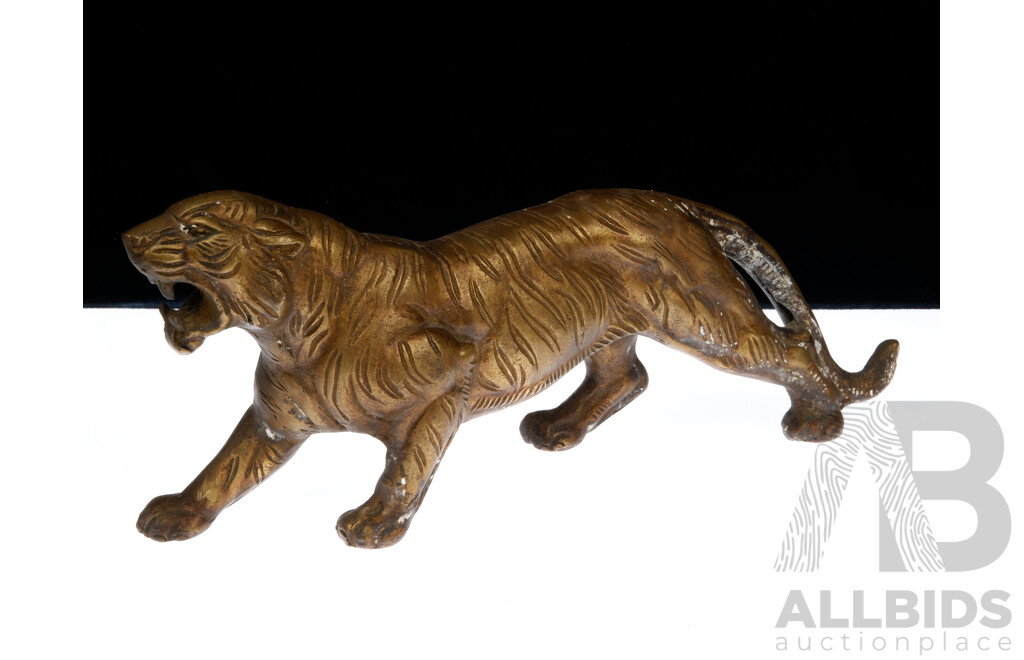 Vintage Japenese Brass Tiger Figure