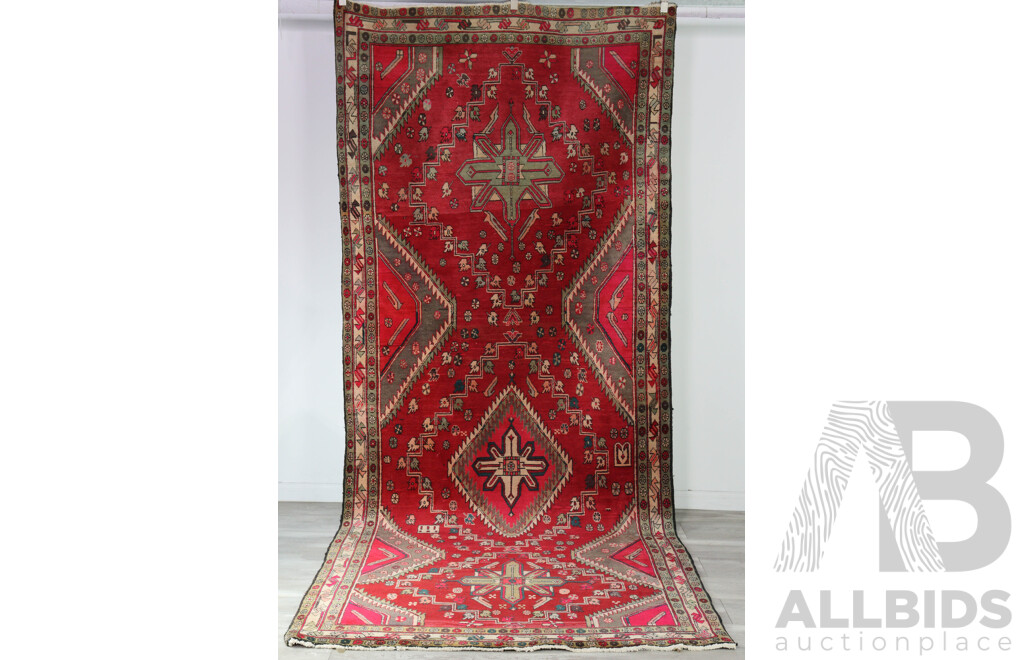 Hand Knotted Persian Ardebil Main Rug of Unusual Proportion