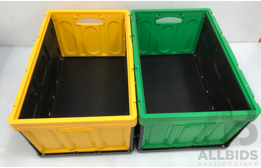 Pop-Box Plastic Storage Crates with Insulated Bags - Lot of 8