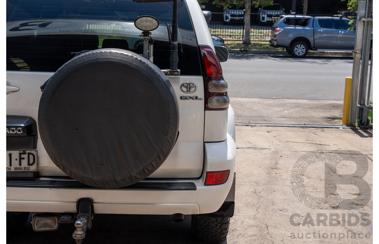 2/2007 Toyota Landcruiser Prado GXL (4x4) KDJ120R 07 Upgrade 4d Wagon Crystal Pearl Turbo Diesel 3.0L - 7 Seater