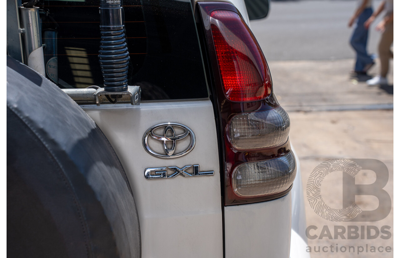 2/2007 Toyota Landcruiser Prado GXL (4x4) KDJ120R 07 Upgrade 4d Wagon Crystal Pearl Turbo Diesel 3.0L - 7 Seater
