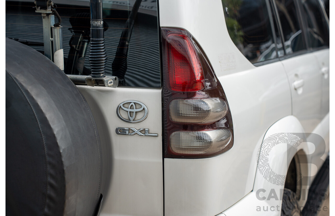 2/2007 Toyota Landcruiser Prado GXL (4x4) KDJ120R 07 Upgrade 4d Wagon Crystal Pearl Turbo Diesel 3.0L - 7 Seater