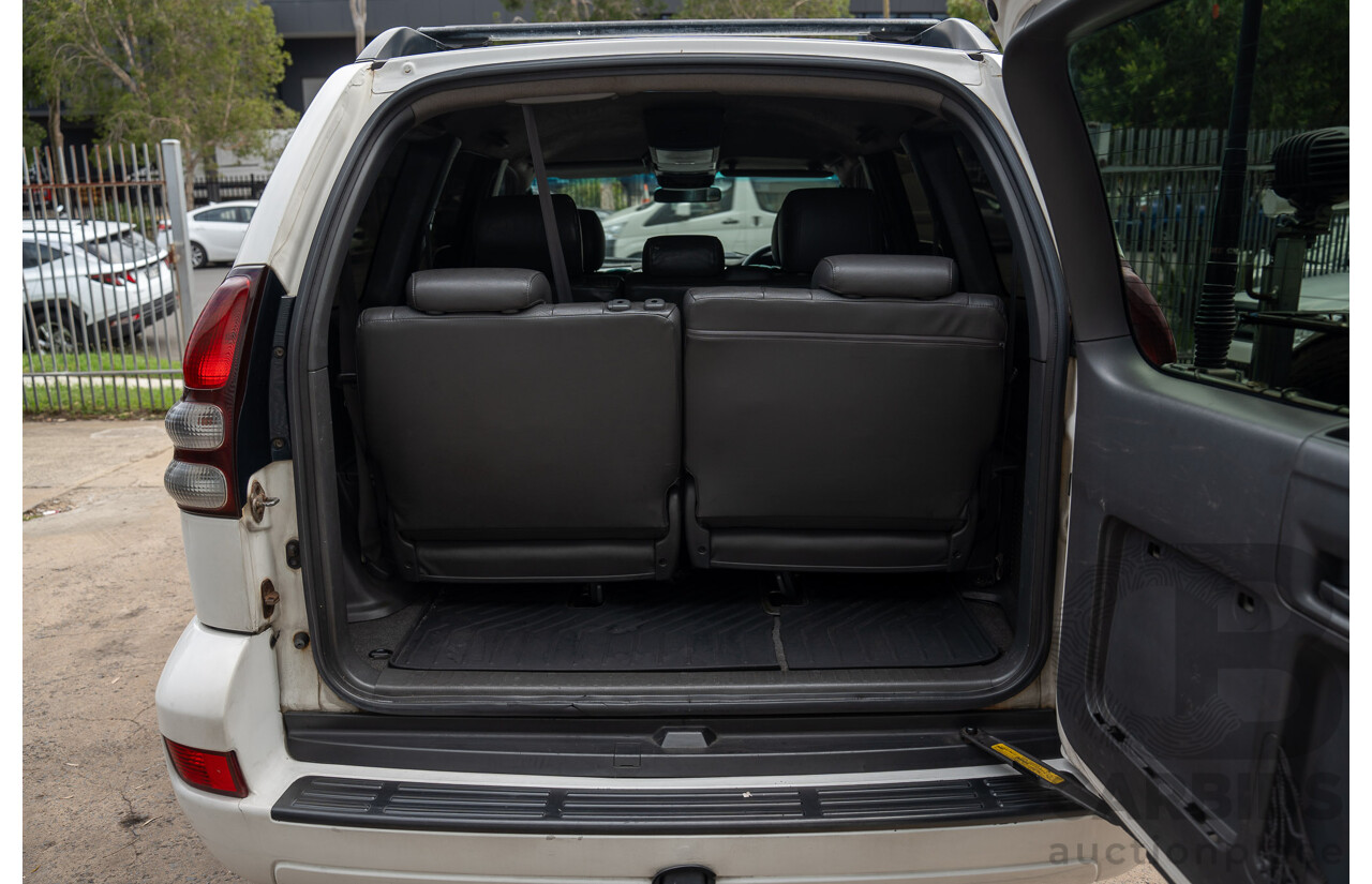 2/2007 Toyota Landcruiser Prado GXL (4x4) KDJ120R 07 Upgrade 4d Wagon Crystal Pearl Turbo Diesel 3.0L - 7 Seater