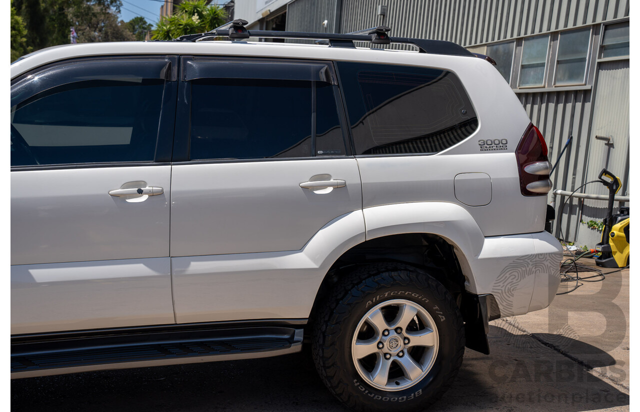 2/2007 Toyota Landcruiser Prado GXL (4x4) KDJ120R 07 Upgrade 4d Wagon Crystal Pearl Turbo Diesel 3.0L - 7 Seater