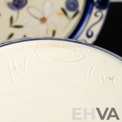 Collection Four Hand Made and Decorated Australian Studio Pottery Pieces by Berrima Pottery