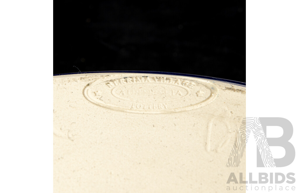 Collection Four Hand Made and Decorated Australian Studio Pottery Pieces by Berrima Pottery