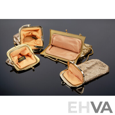 Glomesh Gold Purse in Original Box Along with Two Glomesh Purses and Evening Clutch