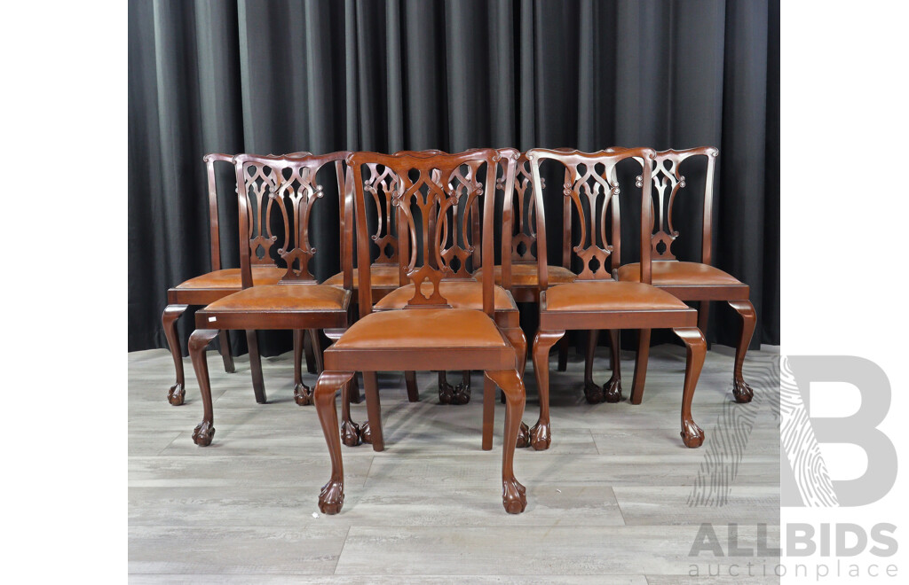 Set of Eight Hepplewhite Style Dining Chairs