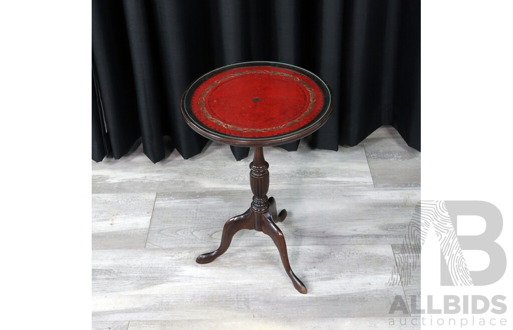 Art Deco Leather Top Wine Table