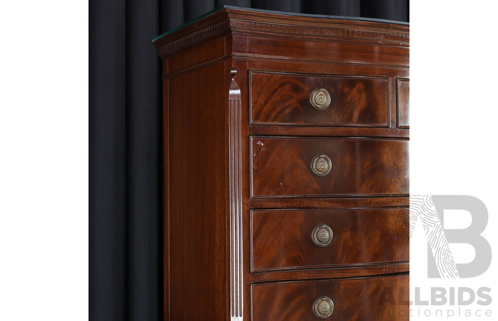 Georgian Style Chest on Chest of Nine Drawers