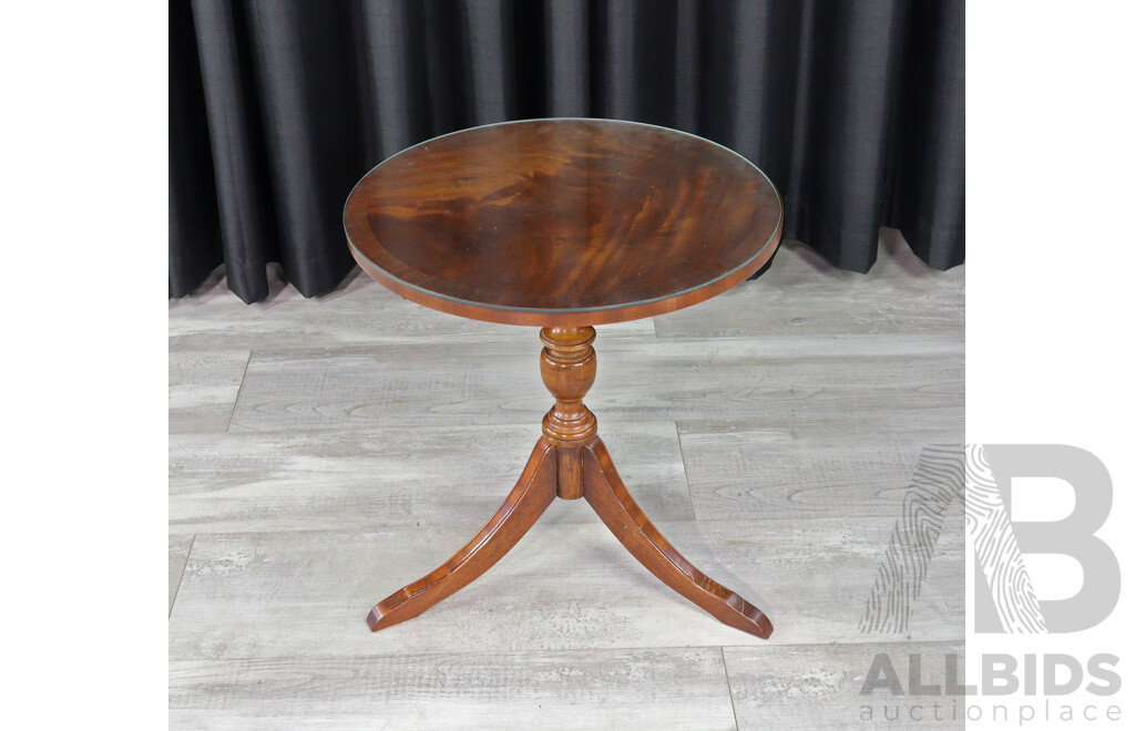 English Veneered Pedestal Wine Table