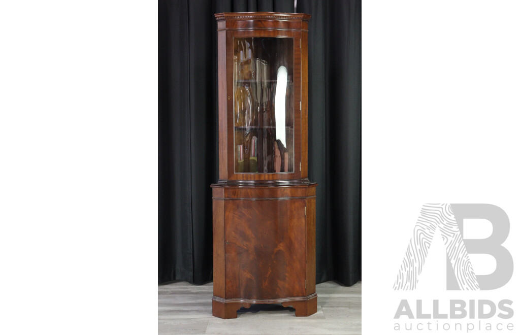 Reproduction Serpentine Front Corner Cabinet