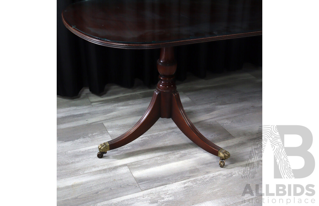 Regency Style Twin Pedestal Extension Dining Table