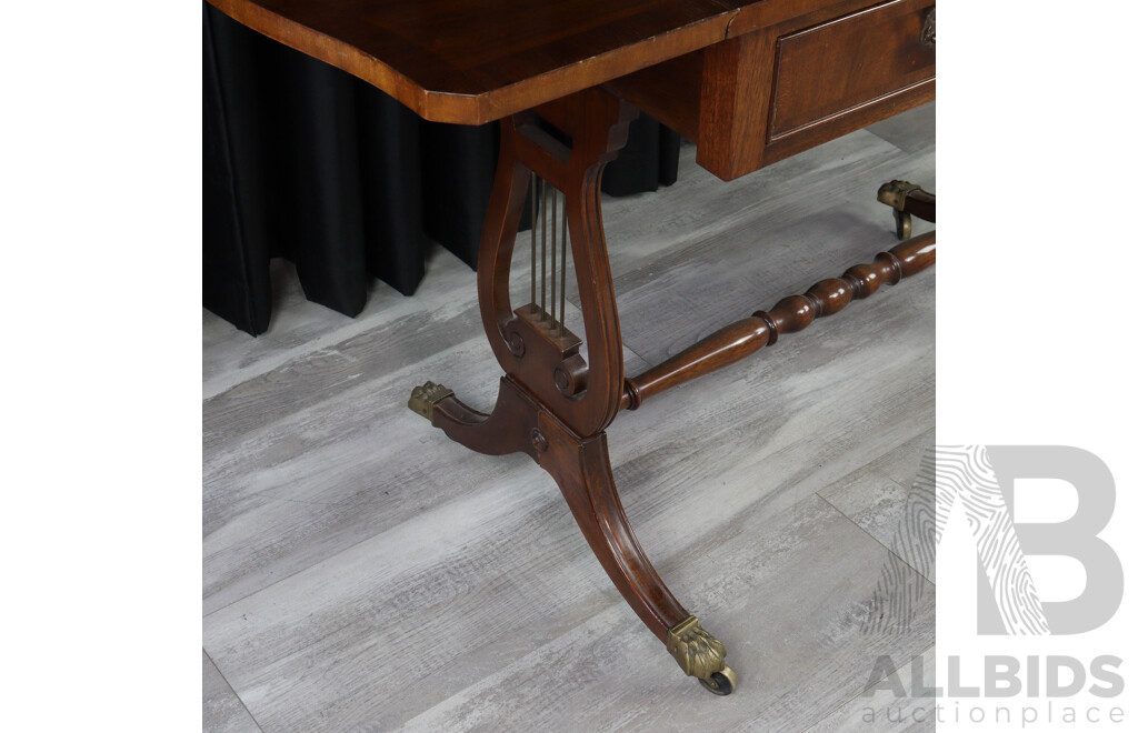 Reproduction Flame Mahogany Drop Side Sofa Table