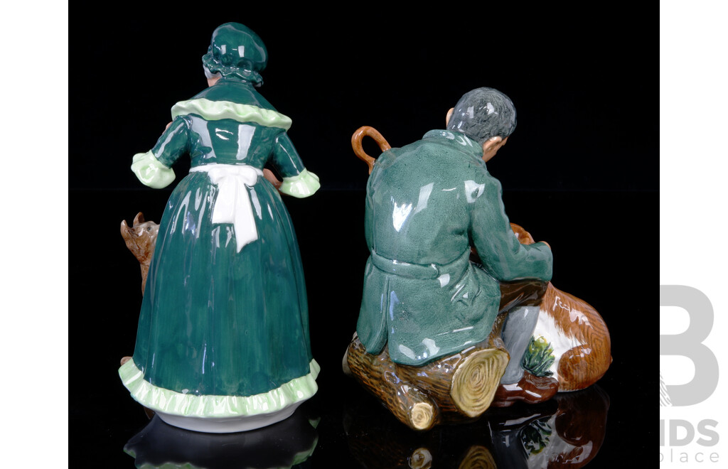 Two Vintage English Royal Doulton Porcelain Figures Comprising Old Mother Hubbard, HN 2314& the Master, HN 2325