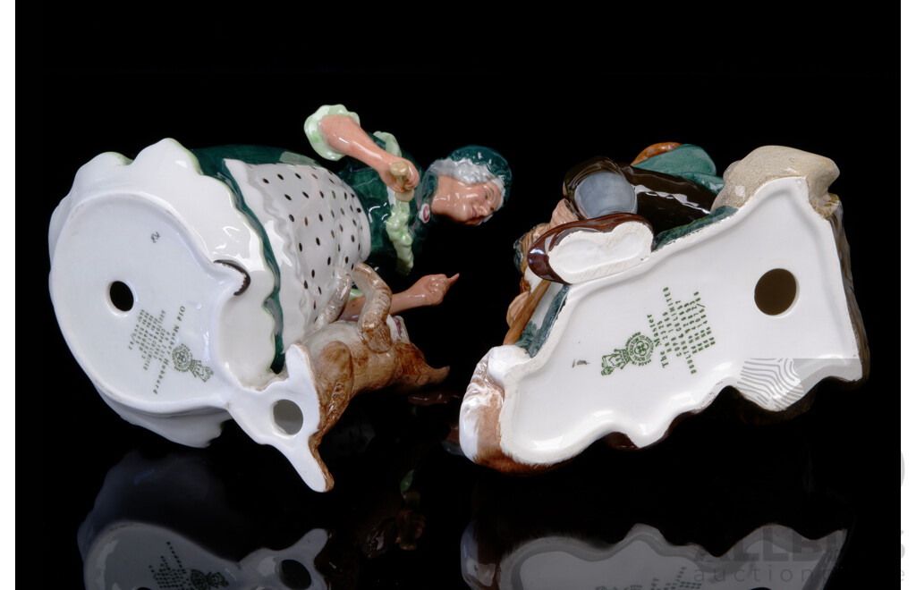 Two Vintage English Royal Doulton Porcelain Figures Comprising Old Mother Hubbard, HN 2314& the Master, HN 2325