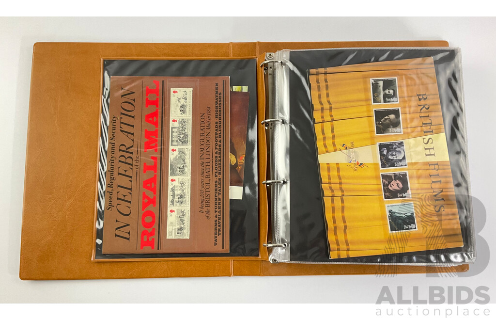 Album of United Kingdom 1970's Royal Mail Stamp Presentation Packs