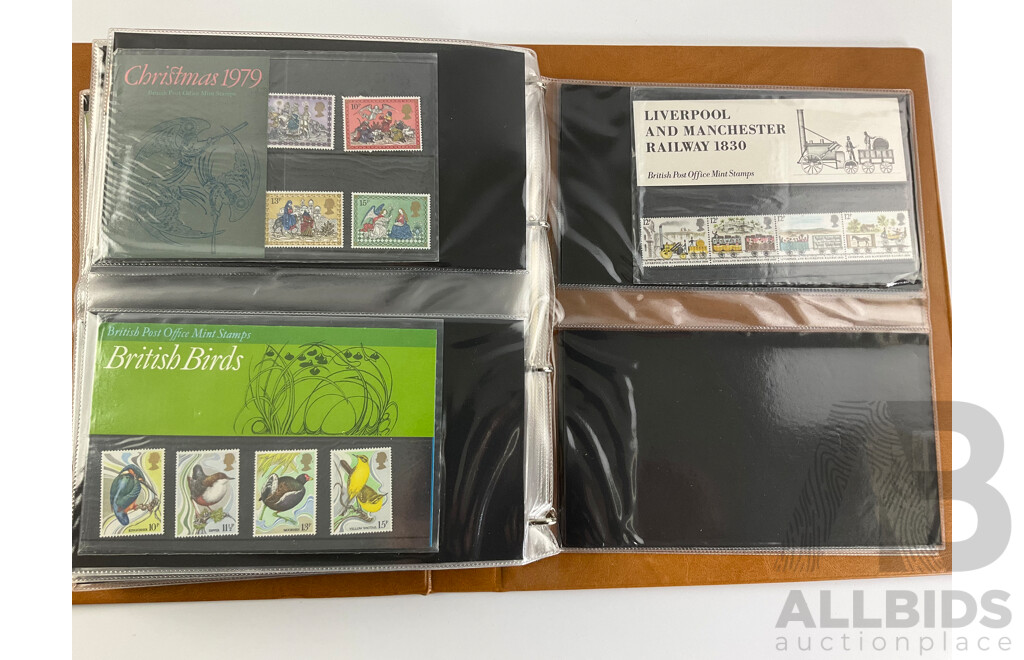 Album of United Kingdom 1970's Royal Mail Stamp Presentation Packs