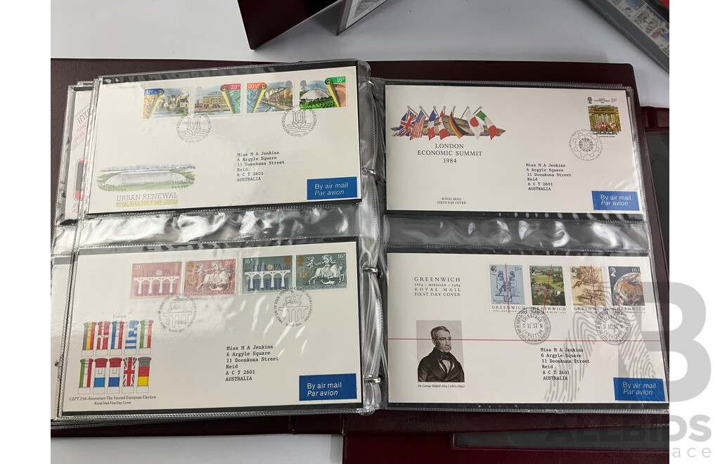 Three Albums of United Kingdom Royal Mail First Day Covers Spanning Years 1969 to 1991