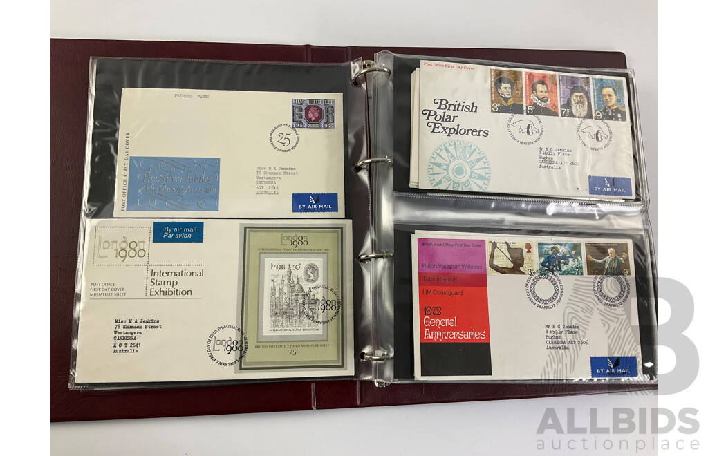Three Albums of United Kingdom Royal Mail First Day Covers Spanning Years 1969 to 1991