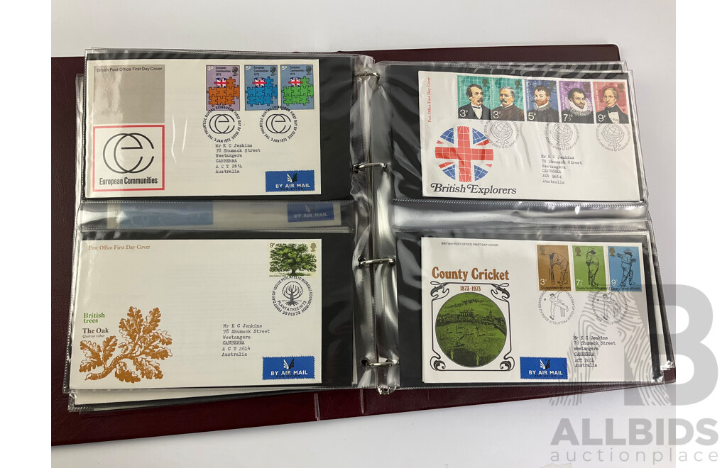 Three Albums of United Kingdom Royal Mail First Day Covers Spanning Years 1969 to 1991