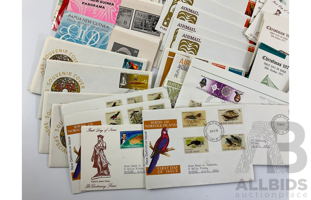 Collection of 1970's PNG and Norfolk Island First Day Covers