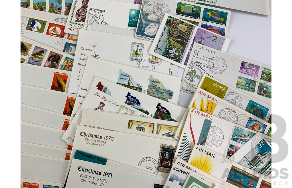 Collection of 1970's PNG and Norfolk Island First Day Covers