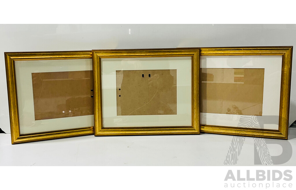 Collection of Three Gilt Wooden Frames in Good Condition